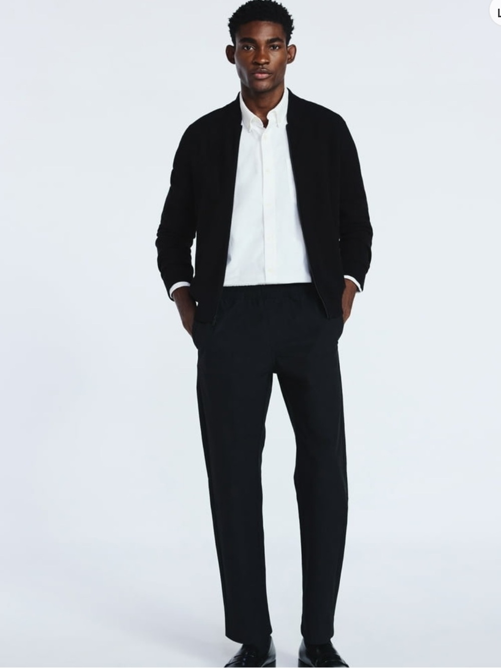 Men’s Free Assembly Straight Fit Tapered Leg Pull On Commuter Pants Black, M